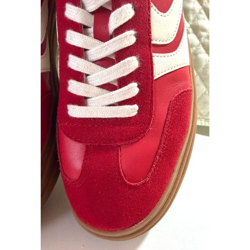 Womens Sneakers Steve Madden  Red  Suede Leather Upper / Platform Sole, Size 9M